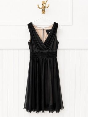 connected apparel Black V-Neck Sleeveless Midi Dress